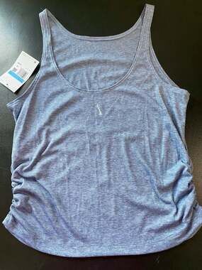 Nike Women's Training Ribbed Scoop Neck Tank Top Light Blue Heather (CJ4217-491)